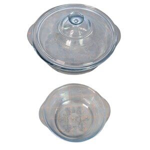 Fire King Philbe Sapphire Blue Oven Glass Casserole Set 1 Lid, 1 cup Individual